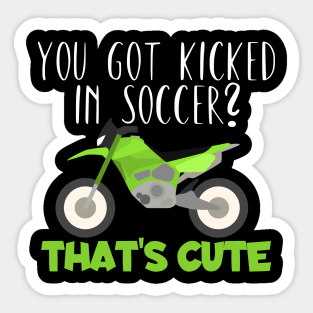Motocross kicked soccer cute Sticker
